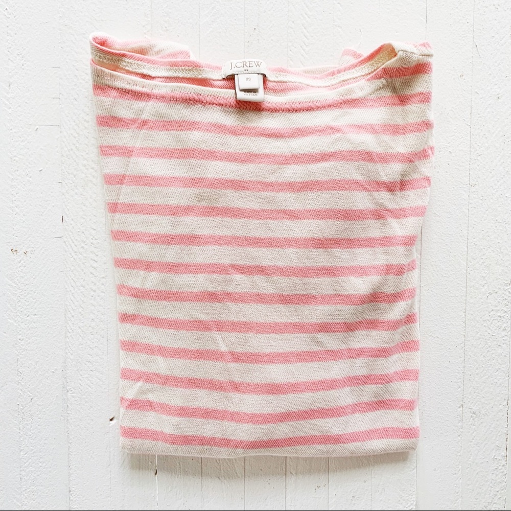 J. Crew Pink and White Striped Shirt